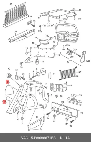 Коврики в салон VAG 5J9868887  1BS
