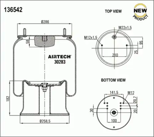 Пневмоподушка AIRTECH 30283K