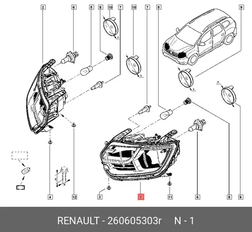 Фара RENAULT 260605303R