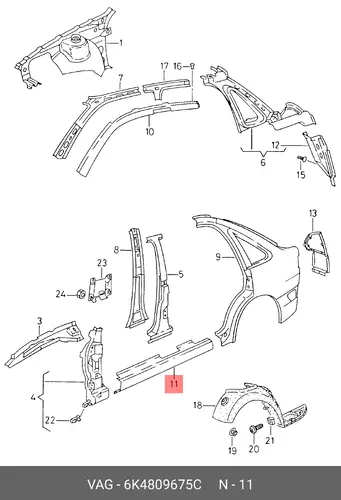 Порог 6K4809675C VAG