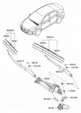 Rail spring - wiper blade, driver 983552W000 HYUNDAI