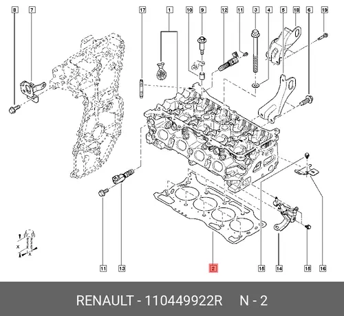 Прокладка ГБЦ RENAULT 110449922R