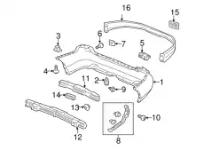 CAP, RR. BUMPER xYR538Mx 71503S9A000ZV HONDA