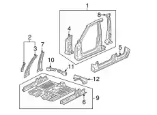 PILLAR COMP., R. FR. INNER LOWER 64130S10A01ZZ HONDA