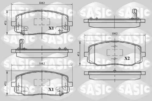 Тормозные колодки дисковые SASIC 6216094