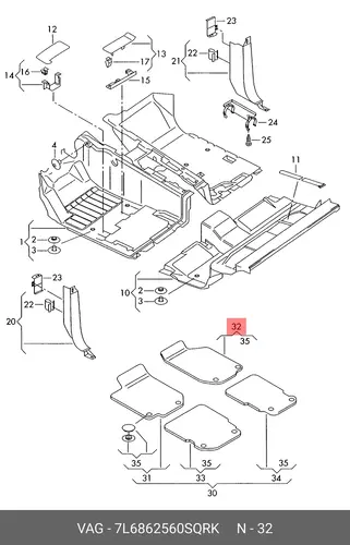 Коврики в салон VAG 7L6862560S QRK