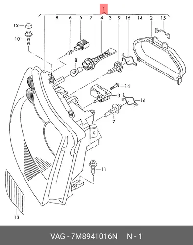 Фара VAG 7M8941016N