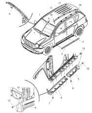MOLDING REAR DOOR 5182 576AB JEEP