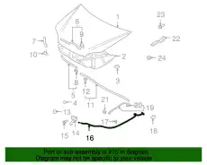 x CABLE,HOOD LOCK R 5910A005 MITSUBISHI
