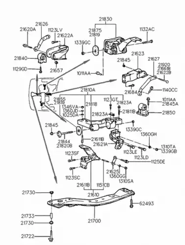 Bracket assy - transmission mounting 2183034320 HYUNDAI