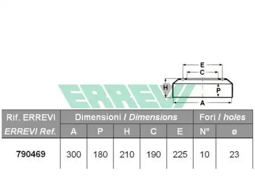 Тормозной барабан ERREVI 790469