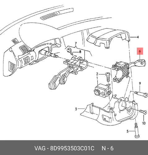 Переключатель подрулевой VAG 8D9953503C 01C