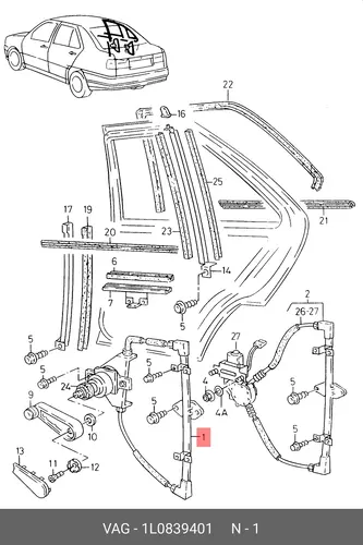 Стеклоподъемник 1L0839401 VAG