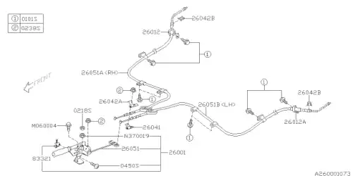 GUIDE-HAND BRAKE CABLE,RIGHT 26012AA022 SUBARU