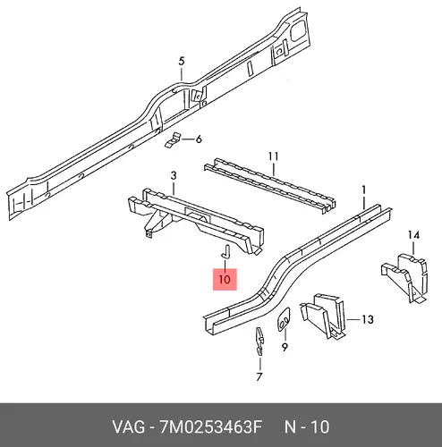 Кронштейн глушителя 7M0253463F VAG