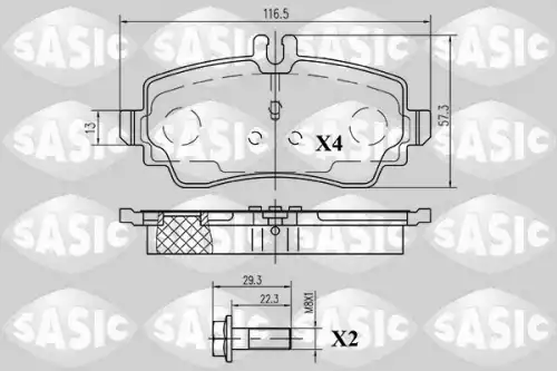 Тормозные колодки дисковые SASIC 6216044