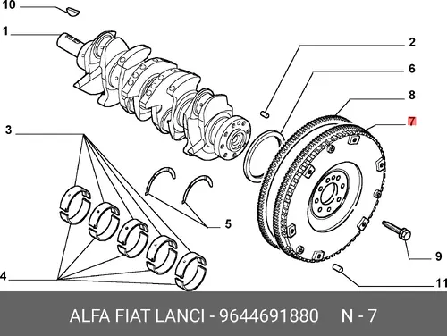 МАХОВИК ДВИГАТЕЛЯ 9644691880 LANCIA
