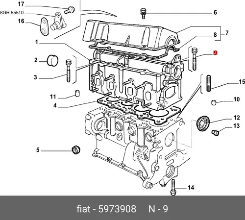 ВИНТ С ШАЙБОЙ L=62 5973908 LANCIA