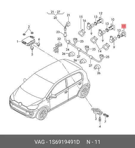 Кронштейн бампера 1S6919491D VAG