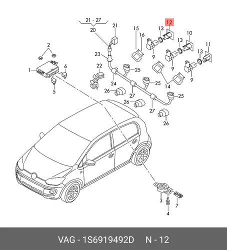 Кронштейн бампера 1S6919492D VAG
