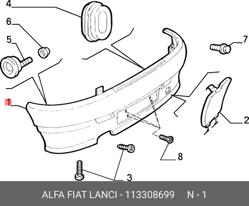 ЗАДНИЙ БАМПЕР 113308699 ALFA ROMEO