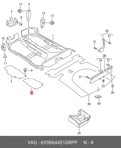Коврики в салон VAG 6Y0864451D RPP