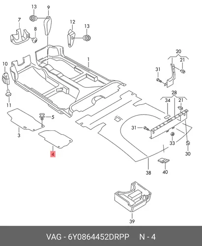 Коврики в салон VAG 6Y0864452D RPP