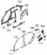 Panel assy - quarter outer, lh 715033KB00 HYUNDAI