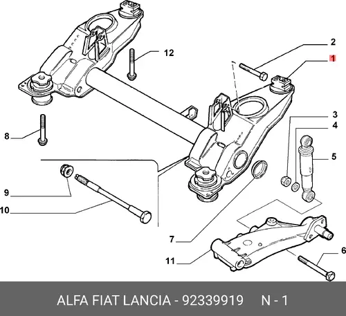 Рама для автомобиля LANCIA 92339919