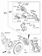 Brake assy - front, lh 581102W400 HYUNDAI