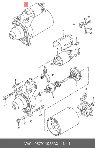 Стартер VAG 057911023AX