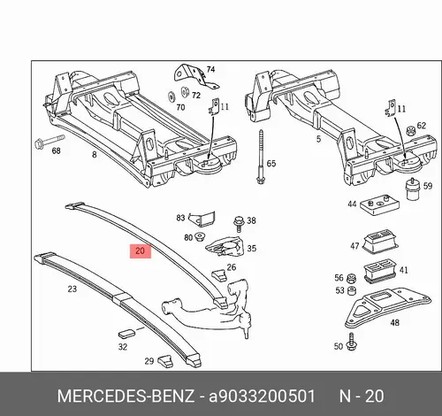 Рессора подвески MB 903 320 05 01