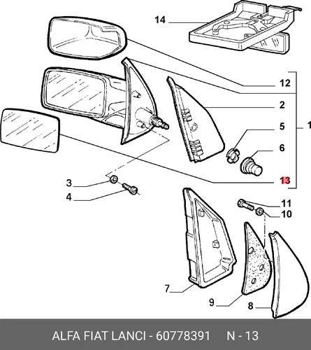 СТЕКЛО ЛЕВ. 60778391 ALFA ROMEO