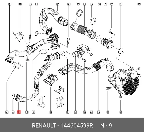 144604599R RENAULT ПАТРУБОК