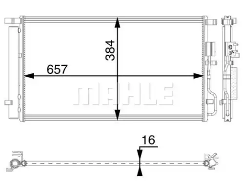 Конденсер кондиционера AC 63 000P MAHLE