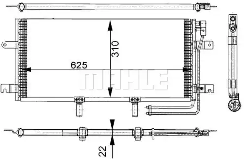 Радиатор кондиционера (конденсатор) MAHLE AC 332 000S