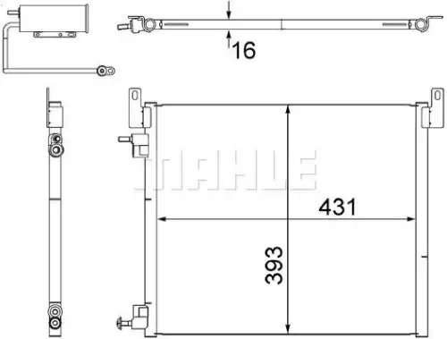 Конденсер кондиционера AC 499 000S MAHLE