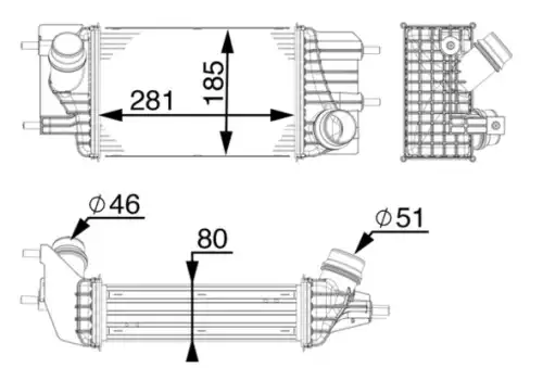 Интеркулер MAHLE CI 154 000P