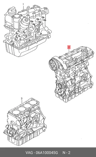 Двигатель (ДВС) в сборе VAG 06A100045G