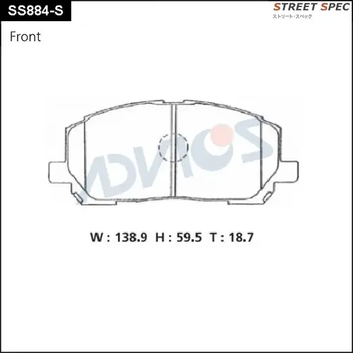 DISK PAD(SPORTS) SS884S ADVICS