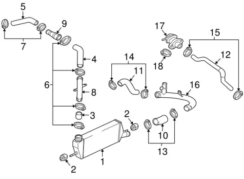 HOSE,INTER COOLER OUTLET AIR 1545A008 MITSUBISHI