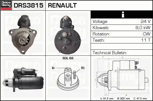 Стартер DELCO REMY DRS3815
