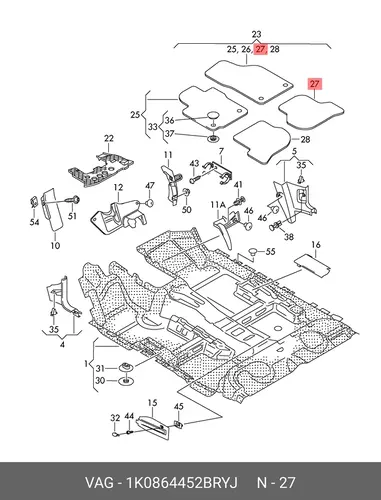 Коврики в салон VAG 1K0864452B RYJ