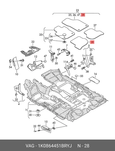 Коврики в салон VAG 1K0864451B RYJ