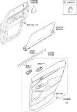 k w/strip-rr dr belt i/s lh уплотнитель стекла двери 83231C5000 KIA