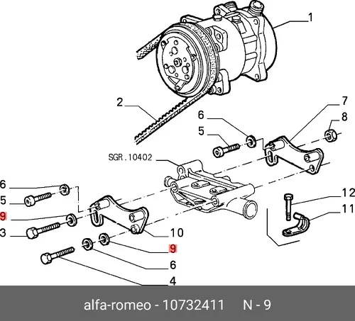 ПЛОСКАЯ ШАЙБА 10732411 LANCIA