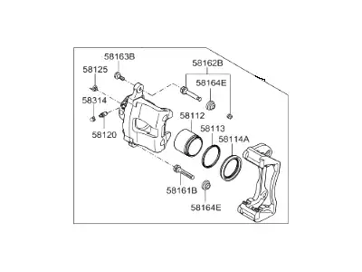 Caliper kit-brake,lh 58180D4A10 HYUNDAI