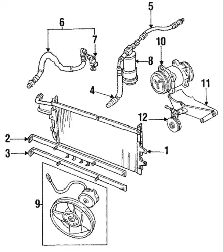 Condenser air conditioning BTR3698 LAND ROVER