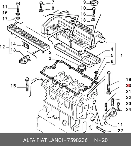 ПЛОСКАЯ ШАЙБА 7598236 LANCIA