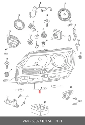 Фонарь габаритный VAG 5JC941017A